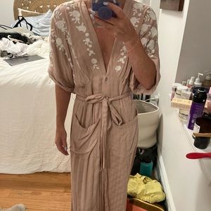 Free People embroidered midi dress